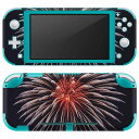 igsticker Nintendo Switch Lite 専用 デザインスキンシール 全面 ニンテンドー スイッチ ライト 専用 ゲーム機 カバー アクセサリー フィルム ステッカー エアフリー 000034 花火 夜 橋 祭り