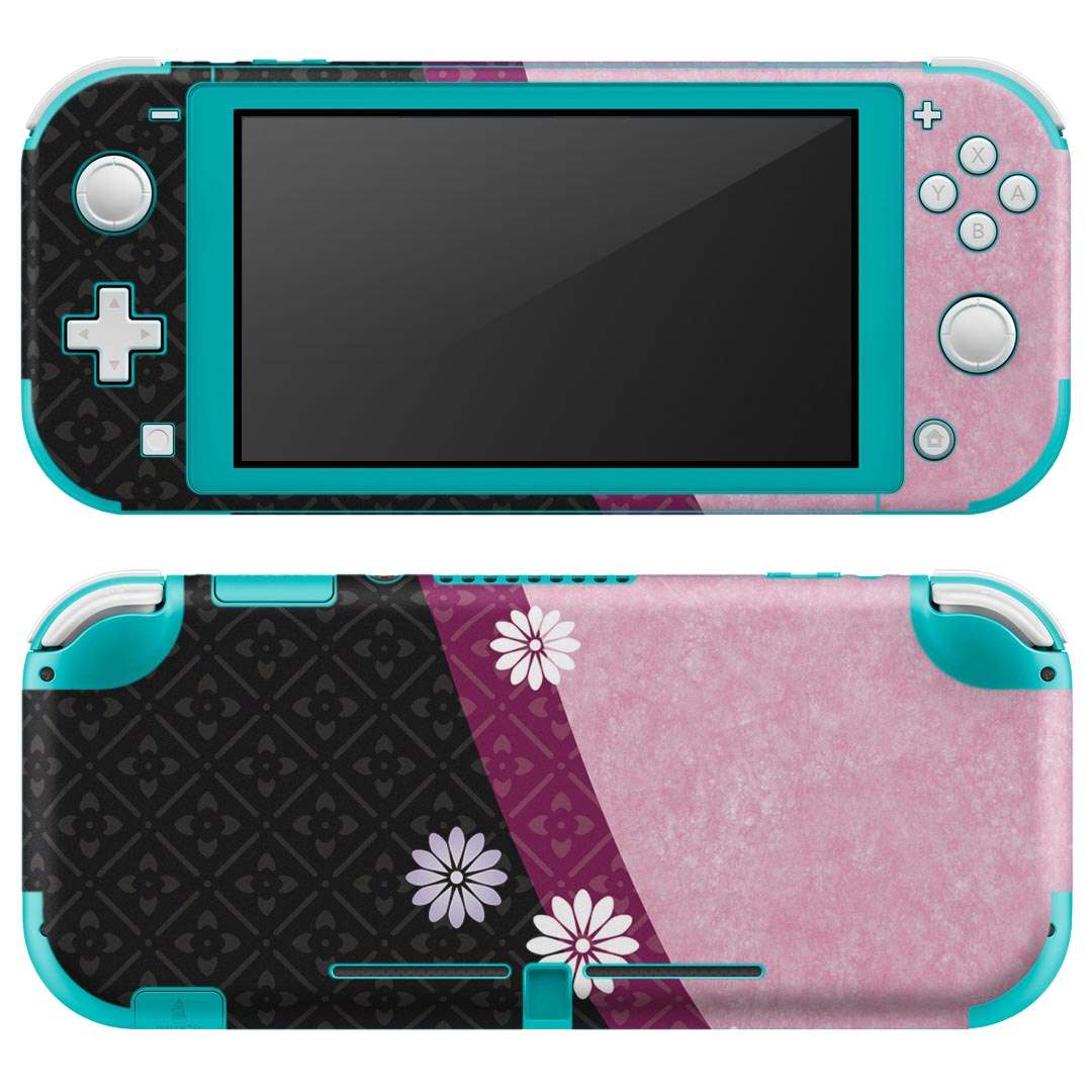 igsticker Nintendo Switch Lite 専用 デザインスキンシール 全面 ニンテンドー スイッチ ライト 専用 ゲーム機 カバー アクセサリー フィルム ステッカー エアフリー 000050 クール 蓮 和柄 ピンク