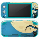 igsticker Nintendo Switch Lite 専用 デザインスキンシール 全面 ニンテンドー スイッチ ライト 専用 ゲーム機 カバー アクセサリー フィルム ステッカー エアフリー 000061 ハロウィン 夜 猫 クモ