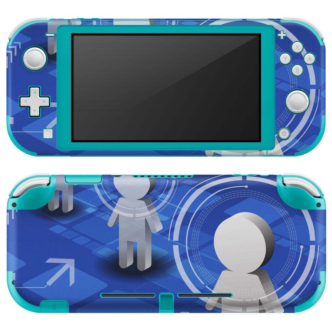 igsticker Nintendo Switch Lite 専用 デザインスキンシール 全面 ニンテンドー スイッチ ライト 専用 ゲーム機 カバー アクセサリー フィルム ステッカー エアフリー 000069 人間 青