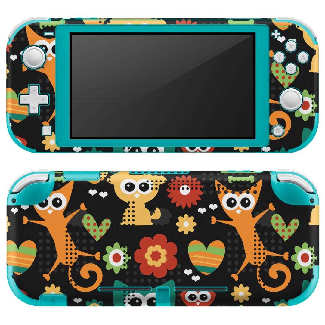 igsticker Nintendo Switch Lite 専用 デザインスキンシール 全面 ニンテンドー スイッチ ライト 専用 ゲーム機 カバー アクセサリー フィルム ステッカー エアフリー 000070 かわいい　柄　ふくろう