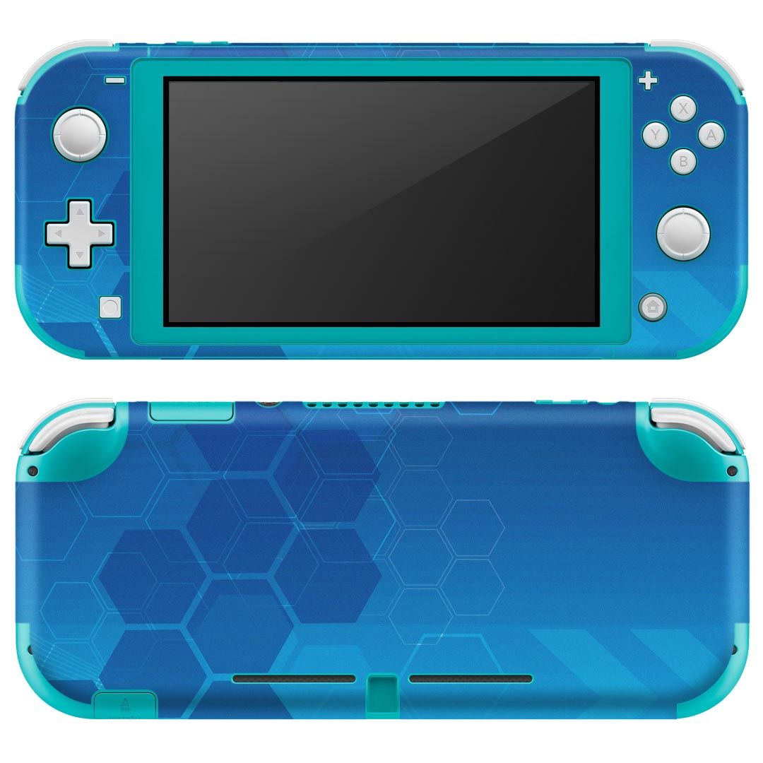 igsticker Nintendo Switch Lite 専用 デザインスキンシール 全面 ニンテンドー スイッチ ライト 専用 ゲーム機 カバー アクセサリー フィルム ステッカー エアフリー 000073 青　記号