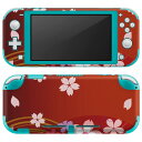 igsticker Nintendo Switch Lite 専用 デザインスキンシール 全面 ニンテンドー スイッチ ライト 専用 ゲーム機 カバー アクセサリー フィルム ステッカー エアフリー 000081 赤 桜 和柄