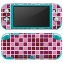 igsticker Nintendo Switch Lite 専用 デザインスキンシール 全面 ニンテンドー スイッチ ライト 専用 ゲーム機 カバー アクセサリー フィルム ステッカー エアフリー 000107 タイル 四角 紫 赤(2)