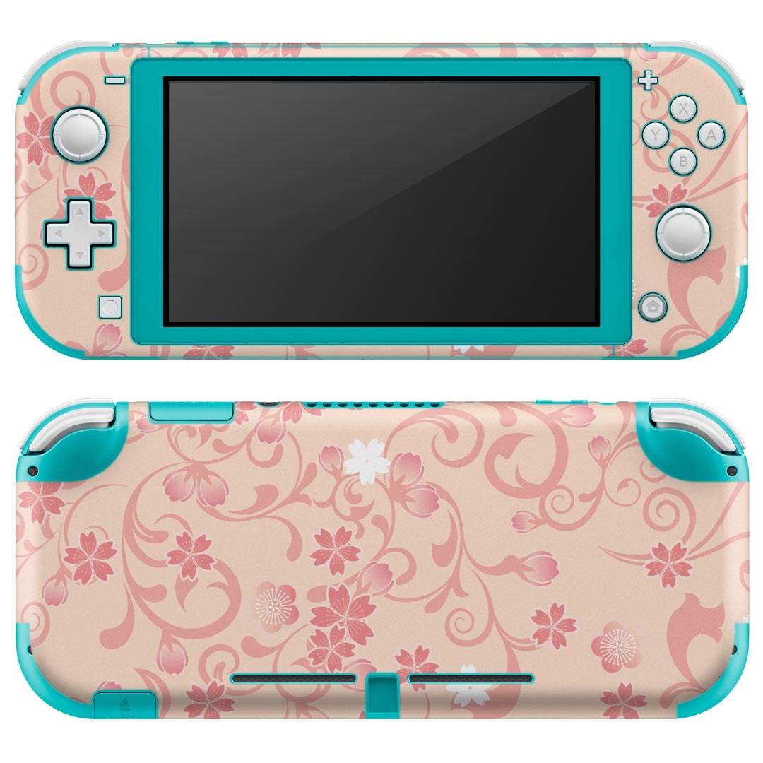 igsticker Nintendo Switch Lite 専用 デザインスキンシール 全面 ニンテンドー スイッチ ライト 専用 ゲーム機 カバー アクセサリー フィルム ステッカー エアフリー 000126 桜　ピンク　花柄