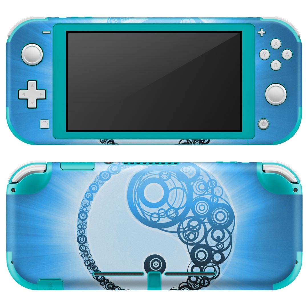 igsticker Nintendo Switch Lite 専用 デザインスキンシール 全面 ニンテンドー スイッチ ライト 専用 ゲーム機 カバー アクセサリー フィルム ステッカー エアフリー 000133 陰陽 マーク 青