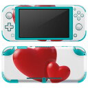 igsticker Nintendo Switch Lite 専用 デザインスキンシール 全面 ニンテンドー スイッチ ライト 専用 ゲーム機 カバー アクセサリー フィルム ステッカー エアフリー 000136 ハート シンプル 白