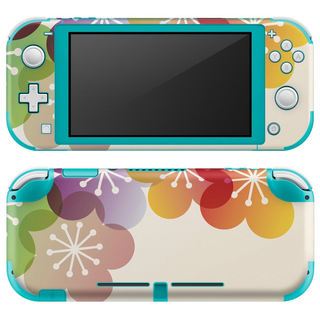 igsticker Nintendo Switch Lite 専用 デザインスキンシール 全面 ニンテンドー スイッチ ライト 専用 ゲーム機 カバー アクセサリー フィルム ステッカー エアフリー 000214 日本語・和柄 和柄 梅 はな 花