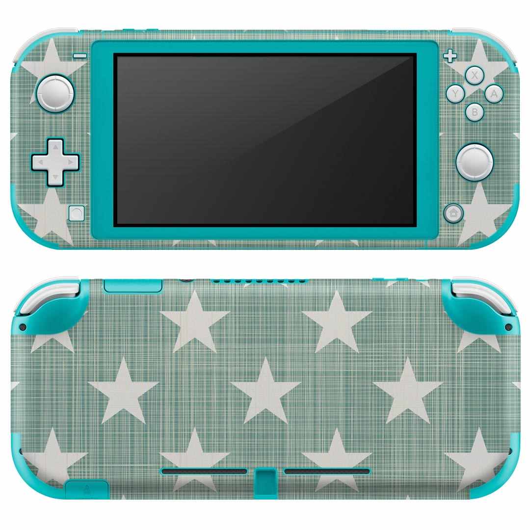 igsticker Nintendo Switch Lite 専用 デザインスキンシール 全面 ニンテンドー スイッチ ライト 専用 ゲーム機 カバー アクセサリー フィルム ステッカー エアフリー 000249 星 スター 緑