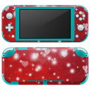 igsticker Nintendo Switch Lite 専用 デザインスキンシール 全面 ニンテンドー スイッチ ライト 専用 ゲーム機 カバー アクセサリー フィルム ステッカー エアフリー 000256 ハート 赤 キラキラ