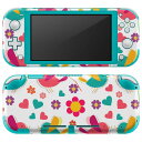igsticker Nintendo Switch Lite 専用 デザインスキンシール 全面 ニンテンドー スイッチ ライト 専用 ゲーム機 カバー アクセサリー フィルム ステッカー エアフリー 000295 鳥 ハート 花 カラフル(2)