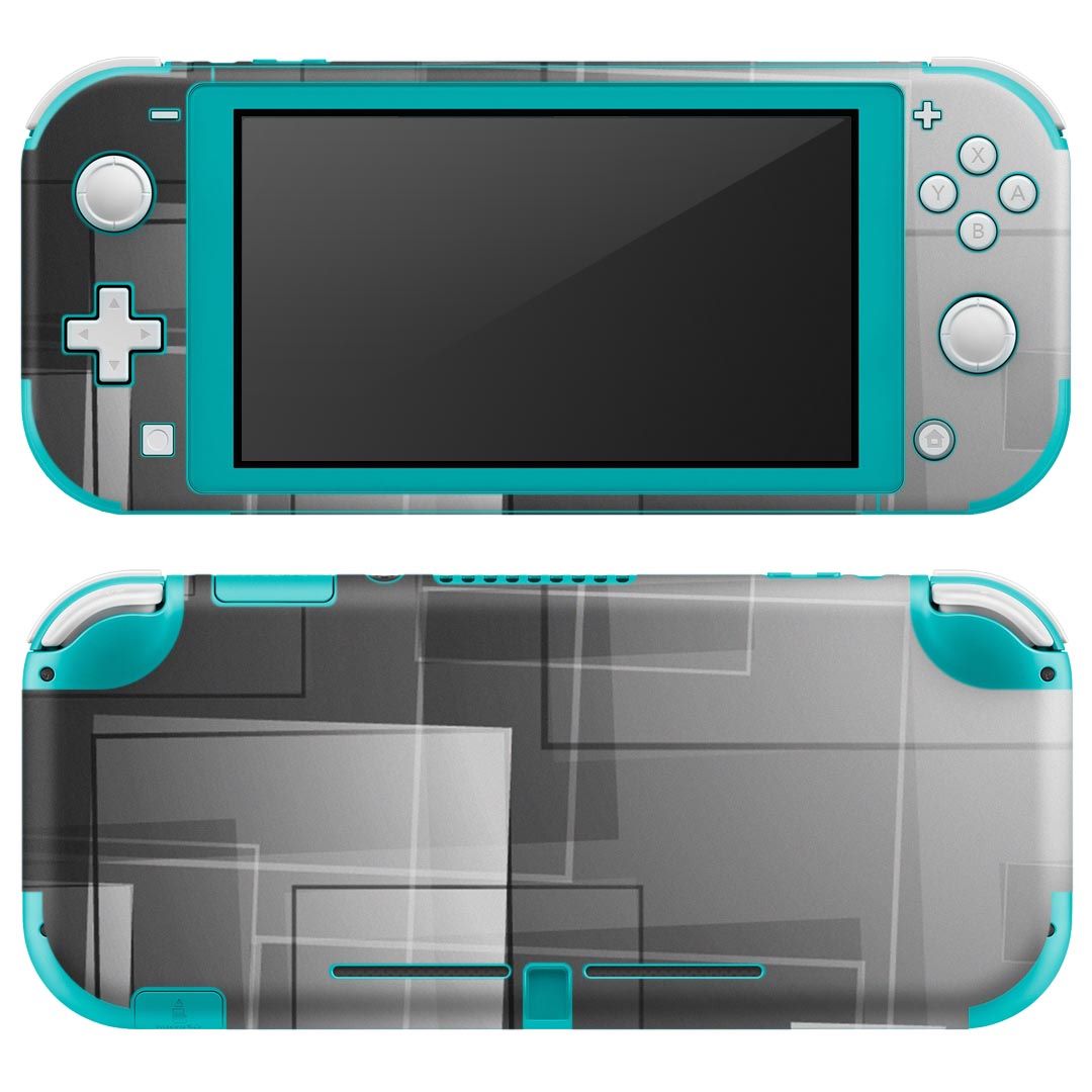 igsticker Nintendo Switch Lite 専用 デザインスキンシール 全面 ニンテンドー スイッチ ライト 専用 ゲーム機 カバー アクセサリー フィルム ステッカー エアフリー 000306 モノクロ　タイル　市松模様