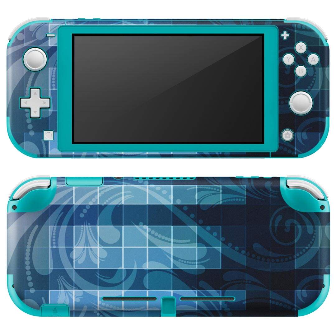 igsticker Nintendo Switch Lite 専用 デザインスキンシール 全面 ニンテンドー スイッチ ライト 専用 ゲーム機 カバー アクセサリー フィルム ステッカー エアフリー 000307 青　デザイン
