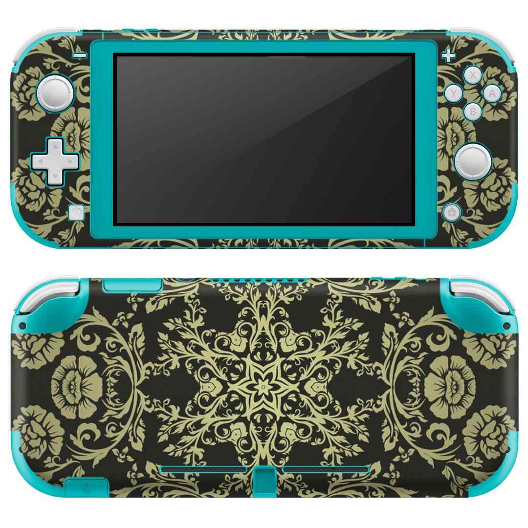 igsticker Nintendo Switch Lite 専用 デザインスキンシール 全面 ニンテンドー スイッチ ライト 専用 ゲーム機 カバー アクセサリー フィルム ステッカー エアフリー 000412 ペイズリー　ダマスク　花