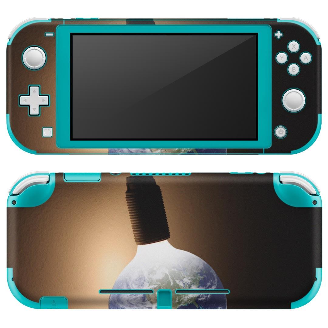 igsticker Nintendo Switch Lite 専用 デザインスキンシール 全面 ニンテンドー スイッチ ライト 専用 ゲーム機 カバー アクセサリー フィルム ステッカー エアフリー 000425 電気　地球　電球
