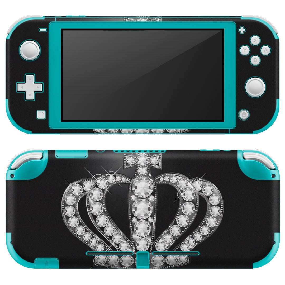 igsticker Nintendo Switch Lite 専用 デザインスキンシール 全面 ニンテンドー スイッチ ライト 専用 ゲーム機 カバー アクセサリー フィルム ステッカー エアフリー 000426 クラウン　王冠　ダイヤ
