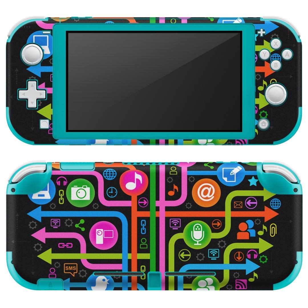 igsticker Nintendo Switch Lite 専用 デザインスキンシール 全面 ニンテンドー スイッチ ライト 専用 ゲーム機 カバー アクセサリー フィルム ステッカー エアフリー 000432 木　カラフル