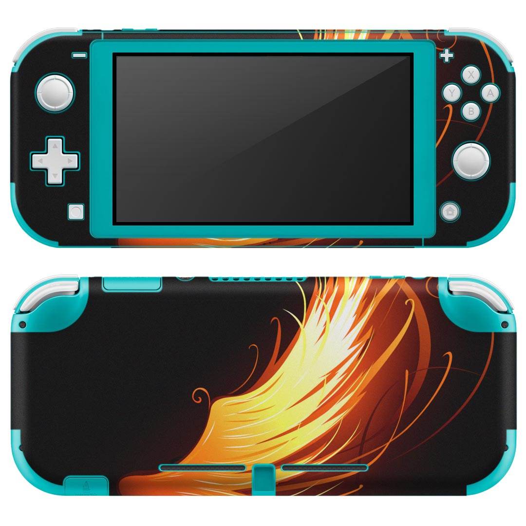 igsticker Nintendo Switch Lite 専用 デザインスキンシール 全面 ニンテンドー スイッチ ライト 専用 ゲーム機 カバー アクセサリー フィルム ステッカー エアフリー 000439 羽　オレンジ