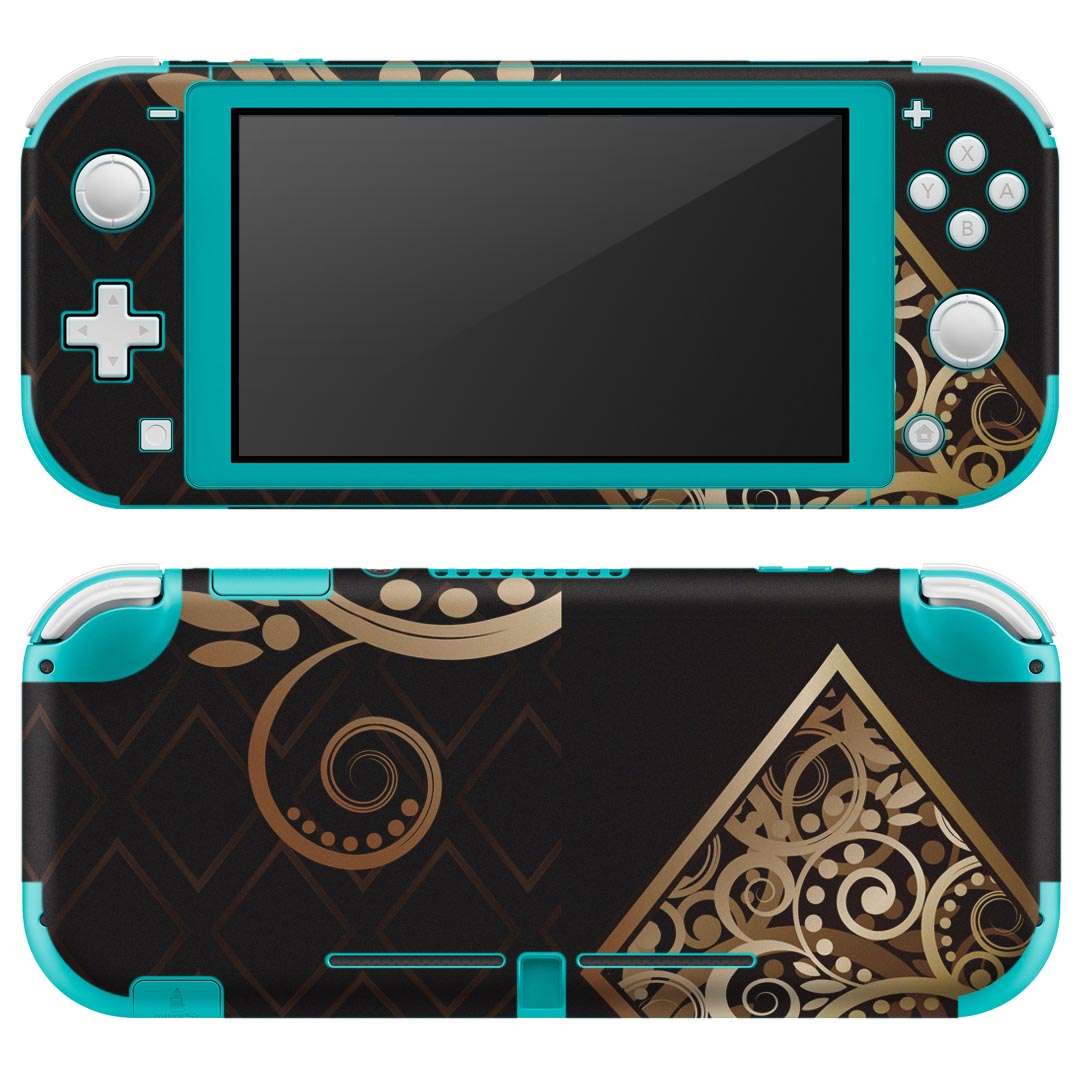 igsticker Nintendo Switch Lite 専用 デザインスキンシール 全面 ニンテンドー スイッチ ライト 専用 ゲーム機 カバー アクセサリー フィルム ステッカー エアフリー 000444 黒　ダイヤ