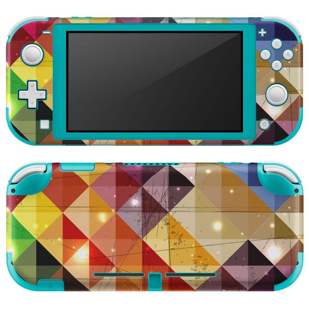 igsticker Nintendo Switch Lite 専用 デザインスキンシール 全面 ニンテンドー スイッチ ライト 専用 ゲーム機 カバー アクセサリー フィルム ステッカー エアフリー 000457 赤　チェック