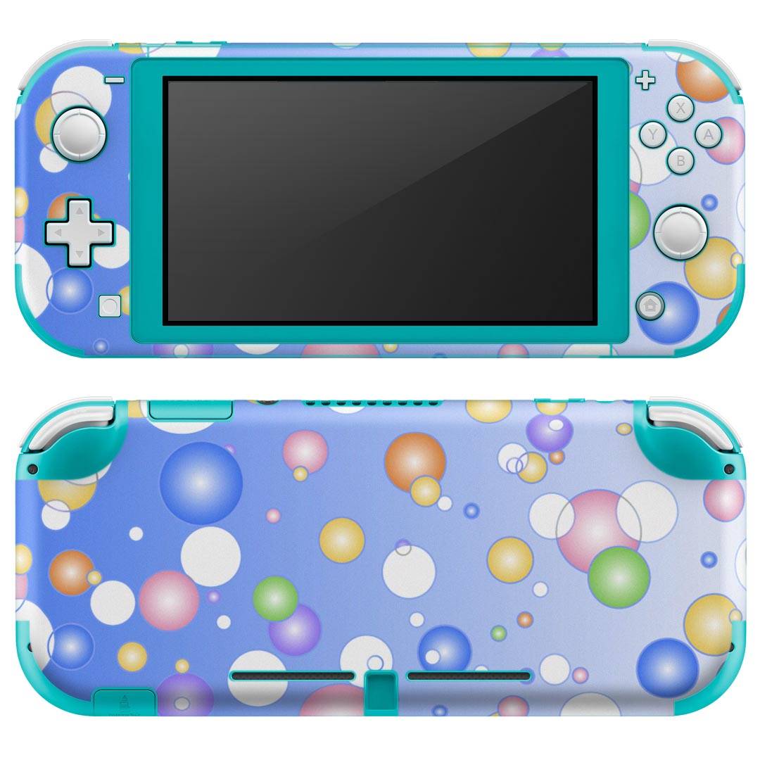 igsticker Nintendo Switch Lite 専用 デザインスキンシール 全面 ニンテンドー スイッチ ライト 専用 ゲーム機 カバー アクセサリー フィルム ステッカー エアフリー 000459 バブル　レインボー