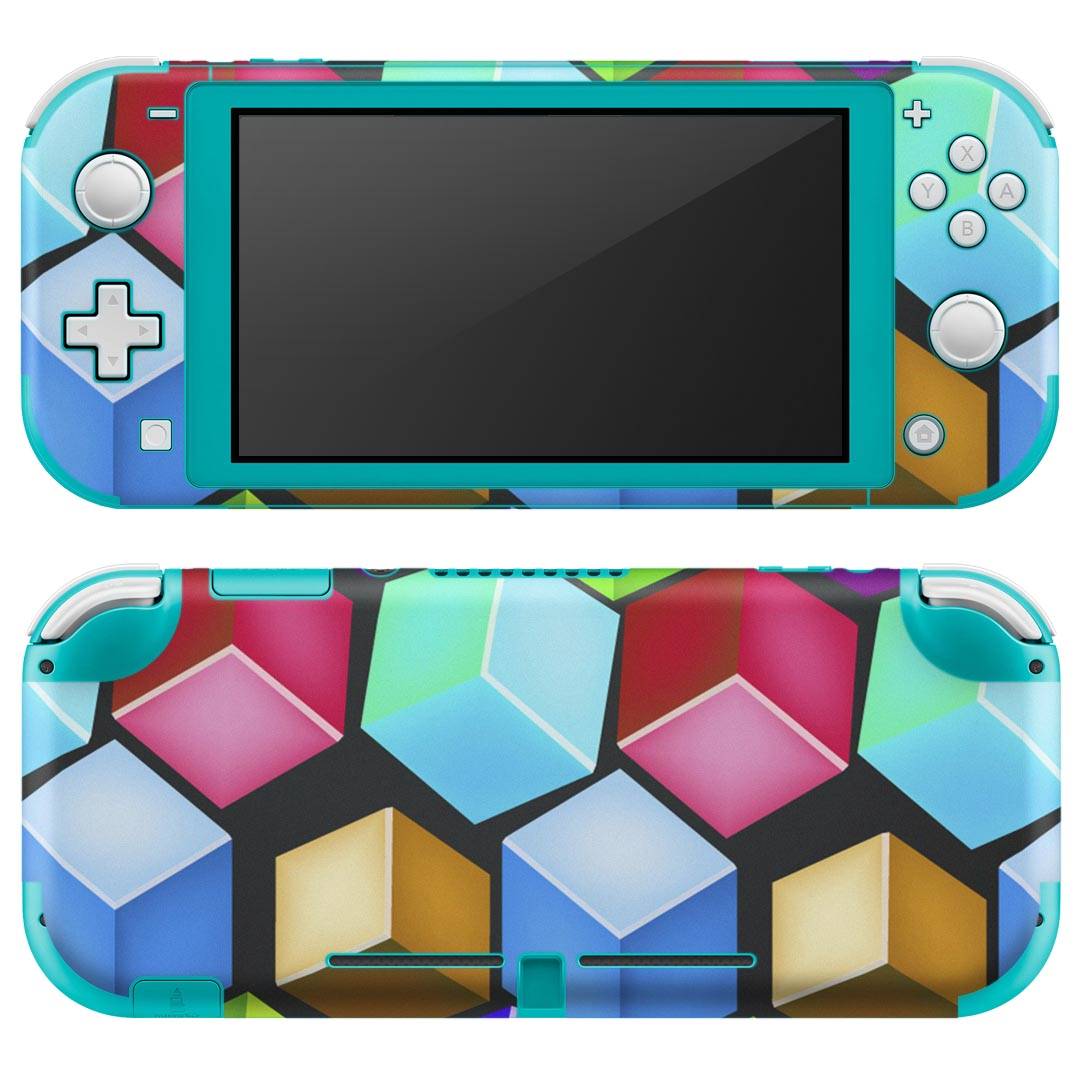 igsticker Nintendo Switch Lite 専用 デザインスキンシール 全面 ニンテンドー スイッチ ライト 専用 ゲーム機 カバー アクセサリー フィルム ステッカー エアフリー 000465 バブル　レインボー