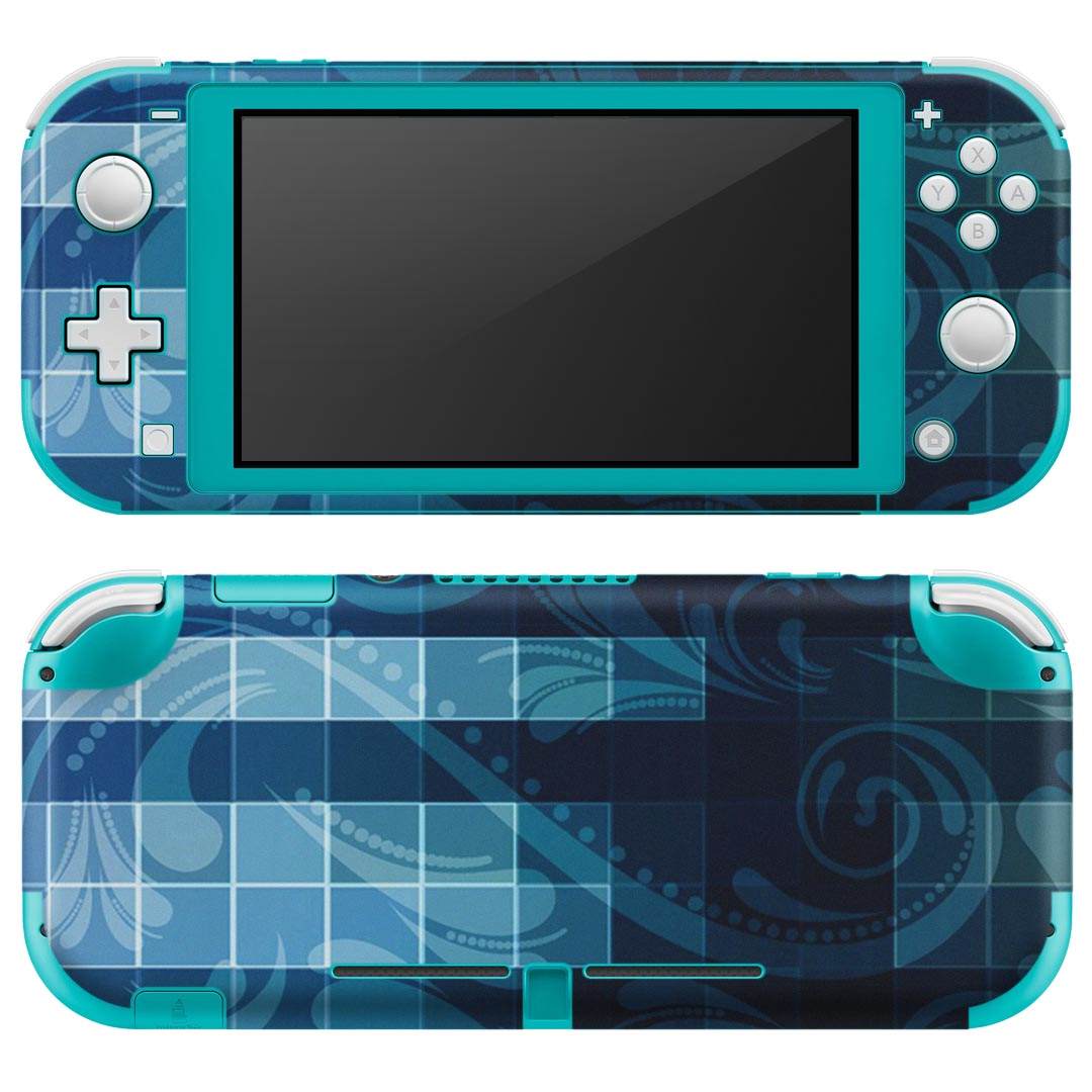 igsticker Nintendo Switch Lite 専用 デザインスキンシール 全面 ニンテンドー スイッチ ライト 専用 ゲーム機 カバー アクセサリー フィルム ステッカー エアフリー 000477 ペイズリー 青