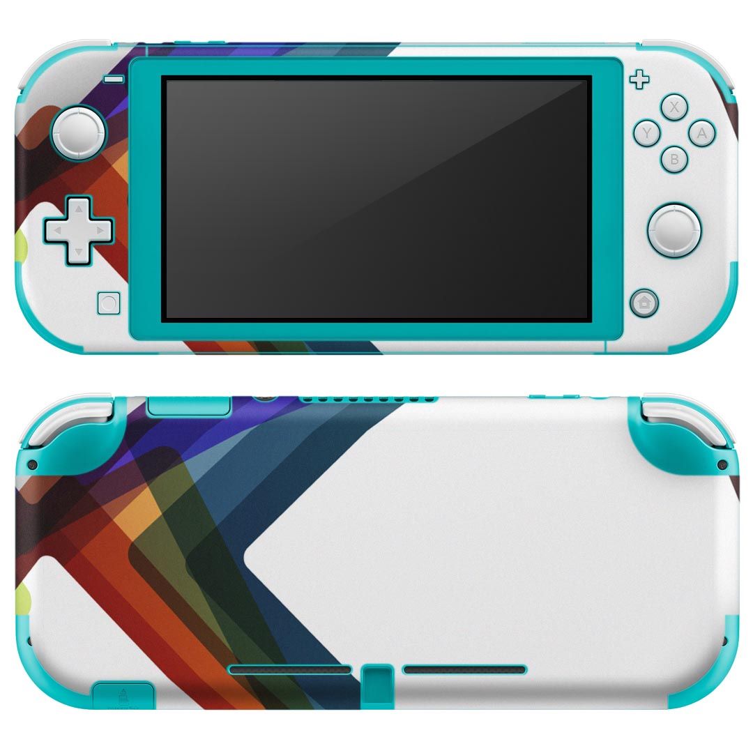 igsticker Nintendo Switch Lite 専用 デザインスキンシール 全面 ニンテンドー スイッチ ライト 専用 ゲーム機 カバー アクセサリー フィルム ステッカー エアフリー 000482 カラフル ウェーブ