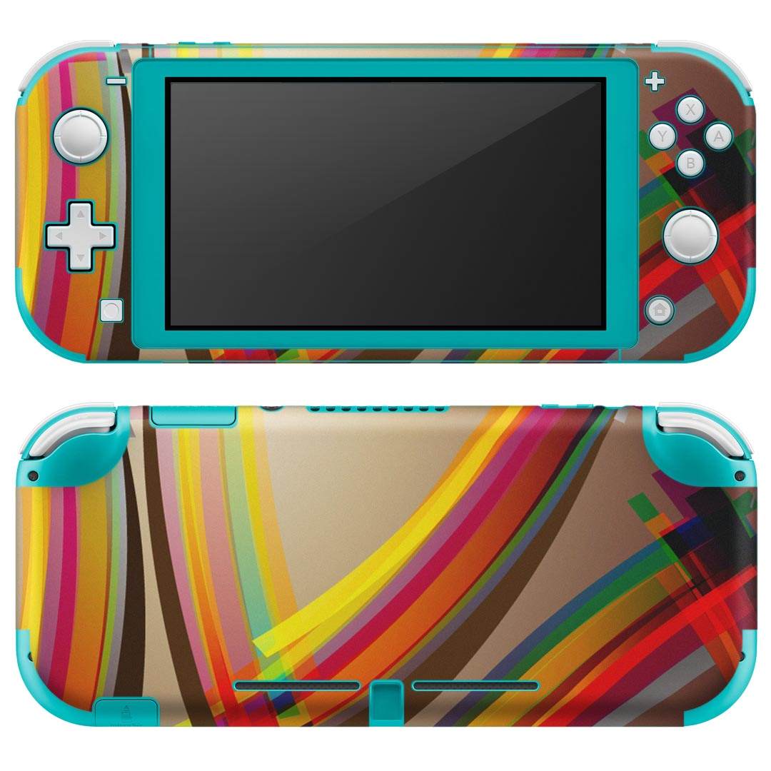 igsticker Nintendo Switch Lite 専用 デザインスキンシール 全面 ニンテンドー スイッチ ライト 専用 ゲーム機 カバー アクセサリー フィルム ステッカー エアフリー 000498 カラフル　三角