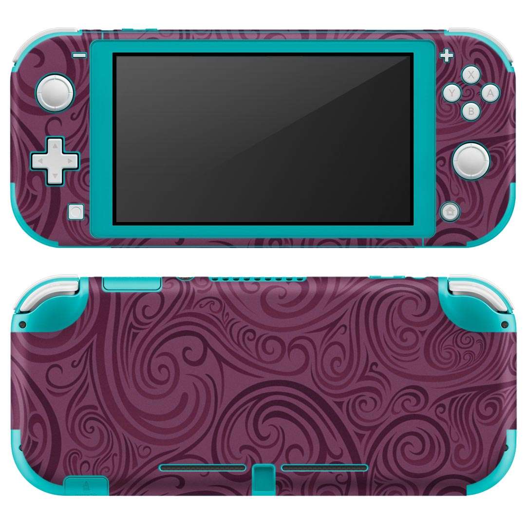 igsticker Nintendo Switch Lite 専用 デザインスキンシール 全面 ニンテンドー スイッチ ライト 専用 ゲーム機 カバー アクセサリー フィルム ステッカー エアフリー 000522 紫　模様