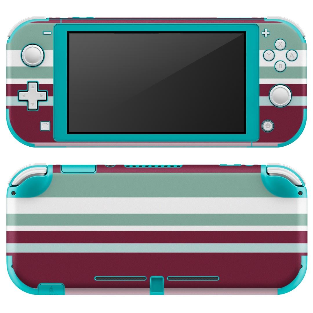 製品名 Nintendo Switch Lite専用 デザインスキンシール セット内容 Nintendo Switch Lite本体用スキンシール（裏表）各1枚 ※液晶側シールは2パーツに分かれていますニンテンドースイッチライト専用です。据え置き機のSwitch本体やJoyコンには対応していません。 商品特徴 3M社製の再剥離性シートを素材に採用し、細かな位置調整がしやすく貼り直しが容易です。また、エアフリーでもありますので気泡が簡単に逃げるので、キレイに貼ることができます。専用の業務プリンターを使い、商品画像と遜色のない美しい印刷仕上がり。 注意事項 画像はサンプルですので、ご覧の環境によっては多少色味に違いを感じる場合がございます。 イメージと違った、モニターと色味が異なるという理由での交換や返金はご対応出来かねます。スキンシールのみの販売で、ニンテンドースイッチ本体などは付属しません。シワができた場合、ドライヤーなどで軽く温め、外側に向けてシワを伸ばすように貼ってください。初回貼付時の位置調整や貼り直しは可能ですが、しっかりと押し付けて接着させた後の再剥離、再利用は保証しておりません。また接着部に油分や汚れが付着しますと角の部分は剥がれやすくなりますので、貼付時はあまり触れないようにご注意ください。無地のセミグロスシートにデザインをプリントした商品で、デコなどの加工はございません。 凹凸や光沢があるように見えたり布地や金属を素材にしたように見える商品もありますが、デザインの図版によるものです。印刷時に微妙な画像のズレが生じる場合がございます。ご注文後に1点1点制作する受注生産品の為、不良品以外のご返品や交換は固くお断りします。 商品発送 完全受注生産のハンドメイド商品となりますので、既製品と比べて発送までお時間を頂いています。 基本的に決済確認後2?3営業日、最大で10営業日での発送となります。繁忙期や休業日明けの場合はさらに時間がかかる場合があります。 その際には別途メールにてご連絡致します。メール便の場合、発送日から到着までに2?4日ほどかかる場合が多く、紛失などの保障もご対応できかねます。あらかじめご了承下さい。