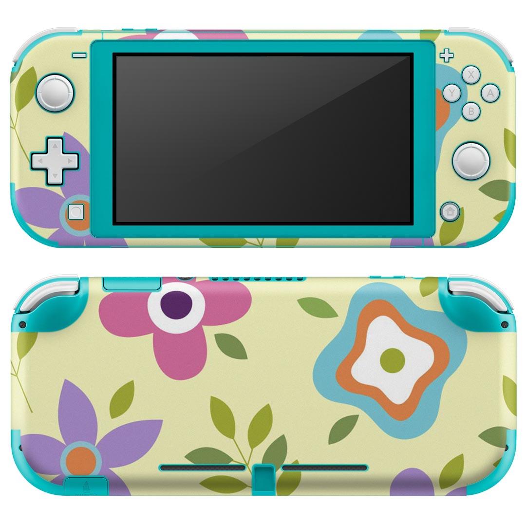igsticker Nintendo Switch Lite 専用 デザインスキンシール 全面 ニンテンドー スイッチ ライト 専用 ゲーム機 カバー アクセサリー フィルム ステッカー エアフリー 000676 花 カラフル