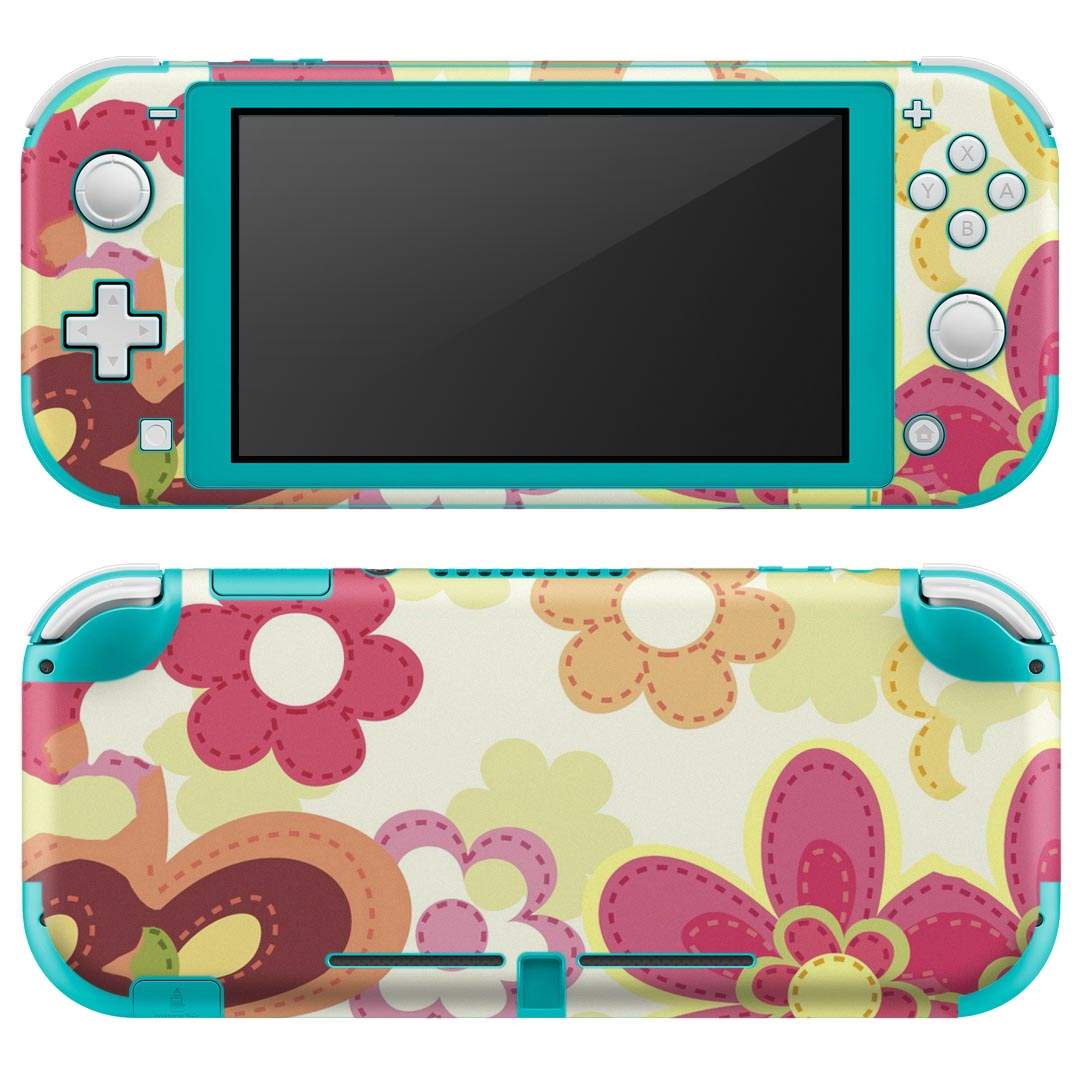 igsticker Nintendo Switch Lite 専用 デザインスキンシール 全面 ニンテンドー スイッチ ライト 専用 ゲーム機 カバー アクセサリー フィルム ステッカー エアフリー 000683 花　カラフル