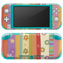 igsticker Nintendo Switch Lite 専用 デザインスキンシール 全面 ニンテンドー スイッチ ライト 専用 ゲーム機 カバー アクセサリー フィルム ステッカー エアフリー 000689 花　ストライプ　ドット