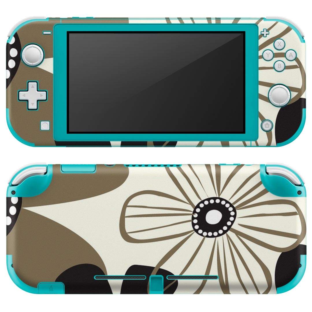 igsticker Nintendo Switch Lite 専用 デザインスキンシール 全面 ニンテンドー スイッチ ライト 専用 ゲーム機 カバー アクセサリー フィルム ステッカー エアフリー 000690 花 モノトーン