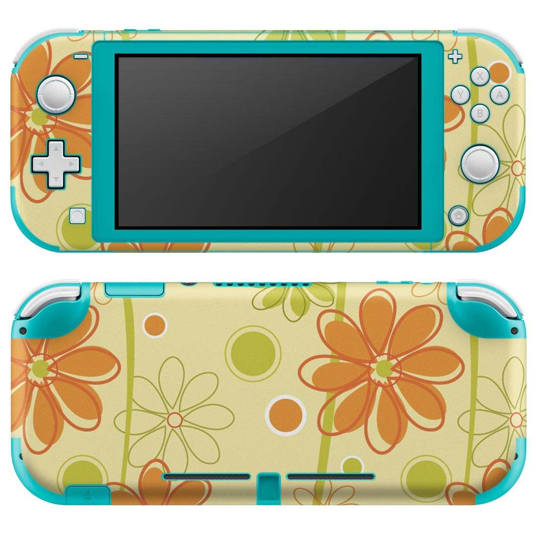 igsticker Nintendo Switch Lite 専用 デザインスキンシール 全面 ニンテンドー スイッチ ライト 専用 ゲーム機 カバー アクセサリー フィルム ステッカー エアフリー 000693 花 黄緑
