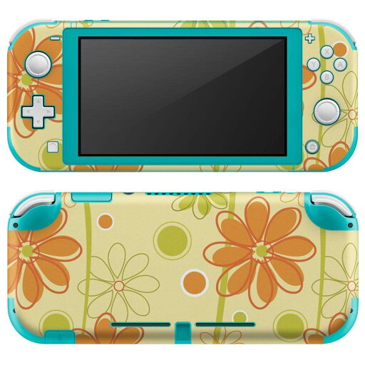 igsticker Nintendo Switch Lite 専用 デザインスキンシール 全面 ニンテンドー スイッチ ライト 専用 ゲーム機 カバー アクセサリー フィルム ステッカー エアフリー 000693 花 黄緑