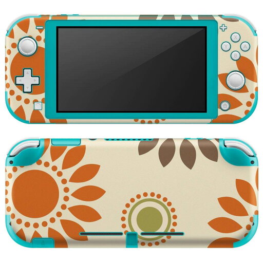 igsticker Nintendo Switch Lite 専用 デザインスキンシール 全面 ニンテンドー スイッチ ライト 専用 ゲーム機 カバー アクセサリー フィルム ステッカー エアフリー 000696 花 オレンジ