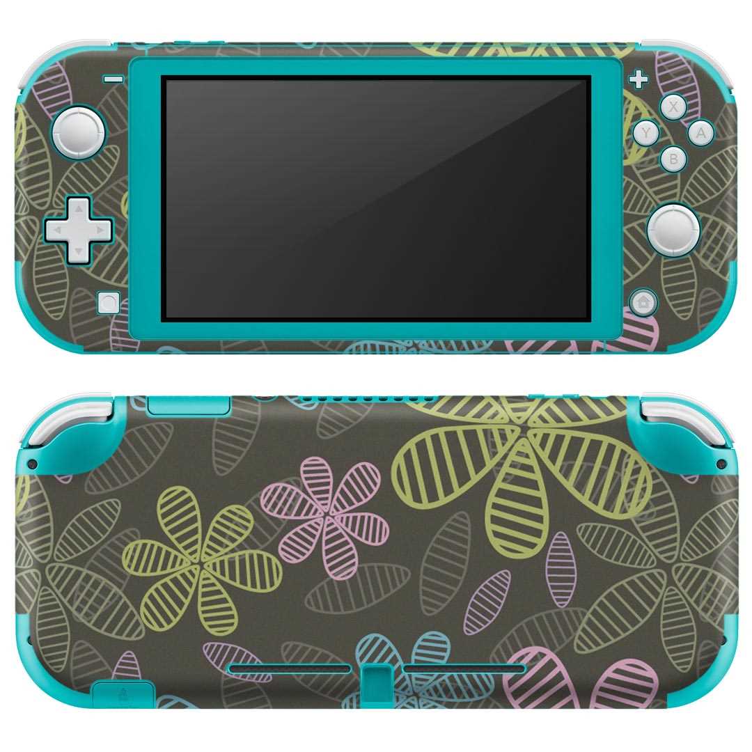 製品名 Nintendo Switch Lite専用 デザインスキンシール セット内容 Nintendo Switch Lite本体用スキンシール（裏表）各1枚 ※液晶側シールは2パーツに分かれていますニンテンドースイッチライト専用です。据え置き機のSwitch本体やJoyコンには対応していません。 商品特徴 3M社製の再剥離性シートを素材に採用し、細かな位置調整がしやすく貼り直しが容易です。また、エアフリーでもありますので気泡が簡単に逃げるので、キレイに貼ることができます。専用の業務プリンターを使い、商品画像と遜色のない美しい印刷仕上がり。 注意事項 画像はサンプルですので、ご覧の環境によっては多少色味に違いを感じる場合がございます。 イメージと違った、モニターと色味が異なるという理由での交換や返金はご対応出来かねます。スキンシールのみの販売で、ニンテンドースイッチ本体などは付属しません。シワができた場合、ドライヤーなどで軽く温め、外側に向けてシワを伸ばすように貼ってください。初回貼付時の位置調整や貼り直しは可能ですが、しっかりと押し付けて接着させた後の再剥離、再利用は保証しておりません。また接着部に油分や汚れが付着しますと角の部分は剥がれやすくなりますので、貼付時はあまり触れないようにご注意ください。無地のセミグロスシートにデザインをプリントした商品で、デコなどの加工はございません。 凹凸や光沢があるように見えたり布地や金属を素材にしたように見える商品もありますが、デザインの図版によるものです。印刷時に微妙な画像のズレが生じる場合がございます。ご注文後に1点1点制作する受注生産品の為、不良品以外のご返品や交換は固くお断りします。 商品発送 完全受注生産のハンドメイド商品となりますので、既製品と比べて発送までお時間を頂いています。 基本的に決済確認後2?3営業日、最大で10営業日での発送となります。繁忙期や休業日明けの場合はさらに時間がかかる場合があります。 その際には別途メールにてご連絡致します。メール便の場合、発送日から到着までに2?4日ほどかかる場合が多く、紛失などの保障もご対応できかねます。あらかじめご了承下さい。