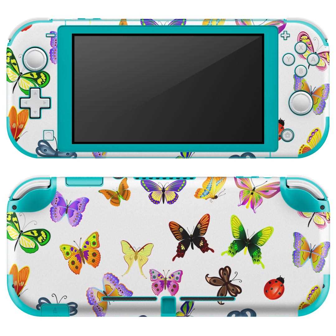 igsticker Nintendo Switch Lite 専用 デザインスキンシール 全面 ニンテンドー スイッチ ライト 専用 ゲーム機 カバー アクセサリー フィルム ステッカー エアフリー 000839 蝶　昆虫　虫