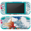 igsticker Nintendo Switch Lite 専用 デザインスキンシール 全面 ニンテンドー スイッチ ライト 専用 ゲーム機 カバー アクセサリー フィルム ステッカー エアフリー 000840 日本語・和柄 金魚 和柄(2)
