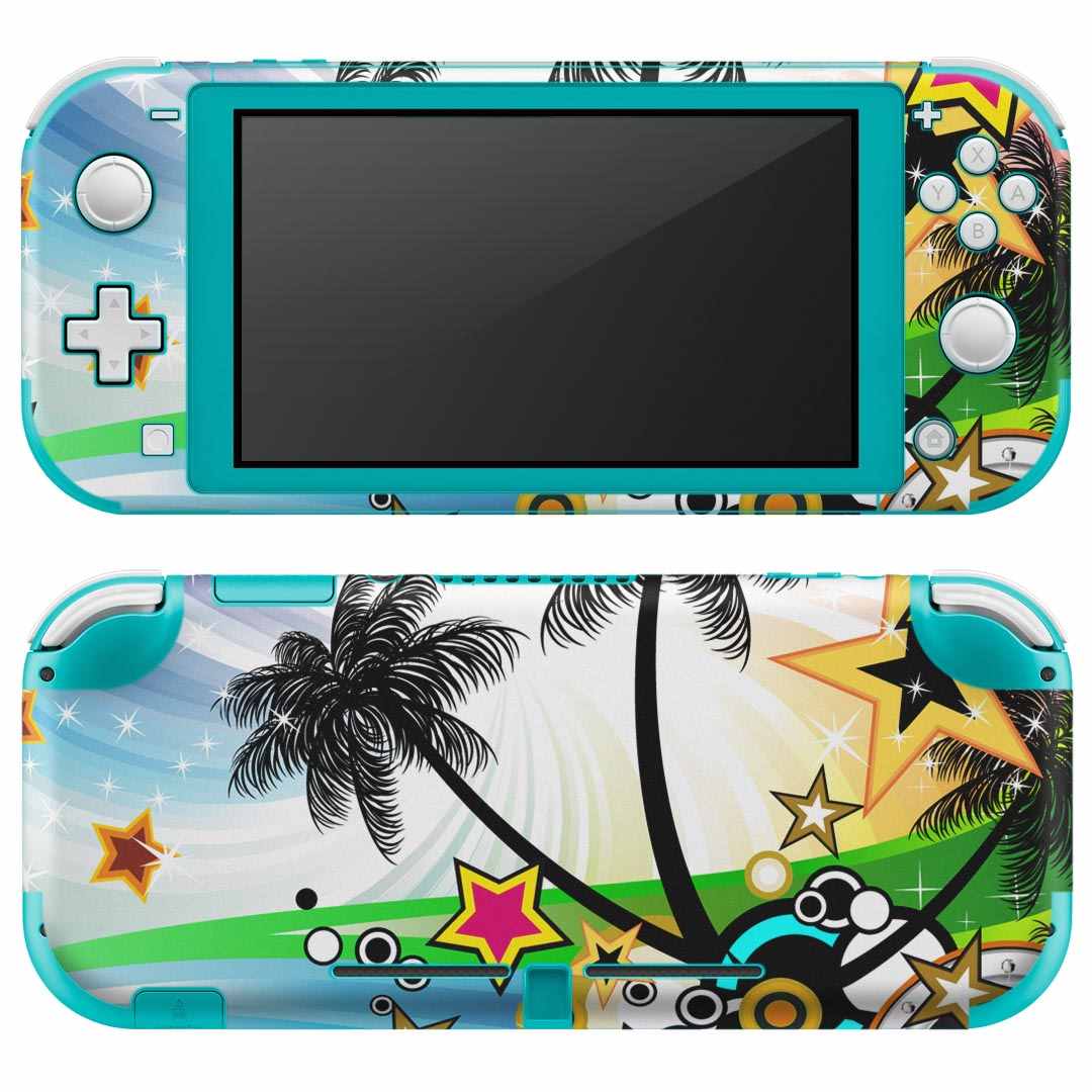 igsticker Nintendo Switch Lite 専用 デザインスキンシール 全面 ニンテンドー スイッチ ライト 専用 ゲーム機 カバー アクセサリー フィルム ステッカー エアフリー 000859 トロピカル ヤシの木