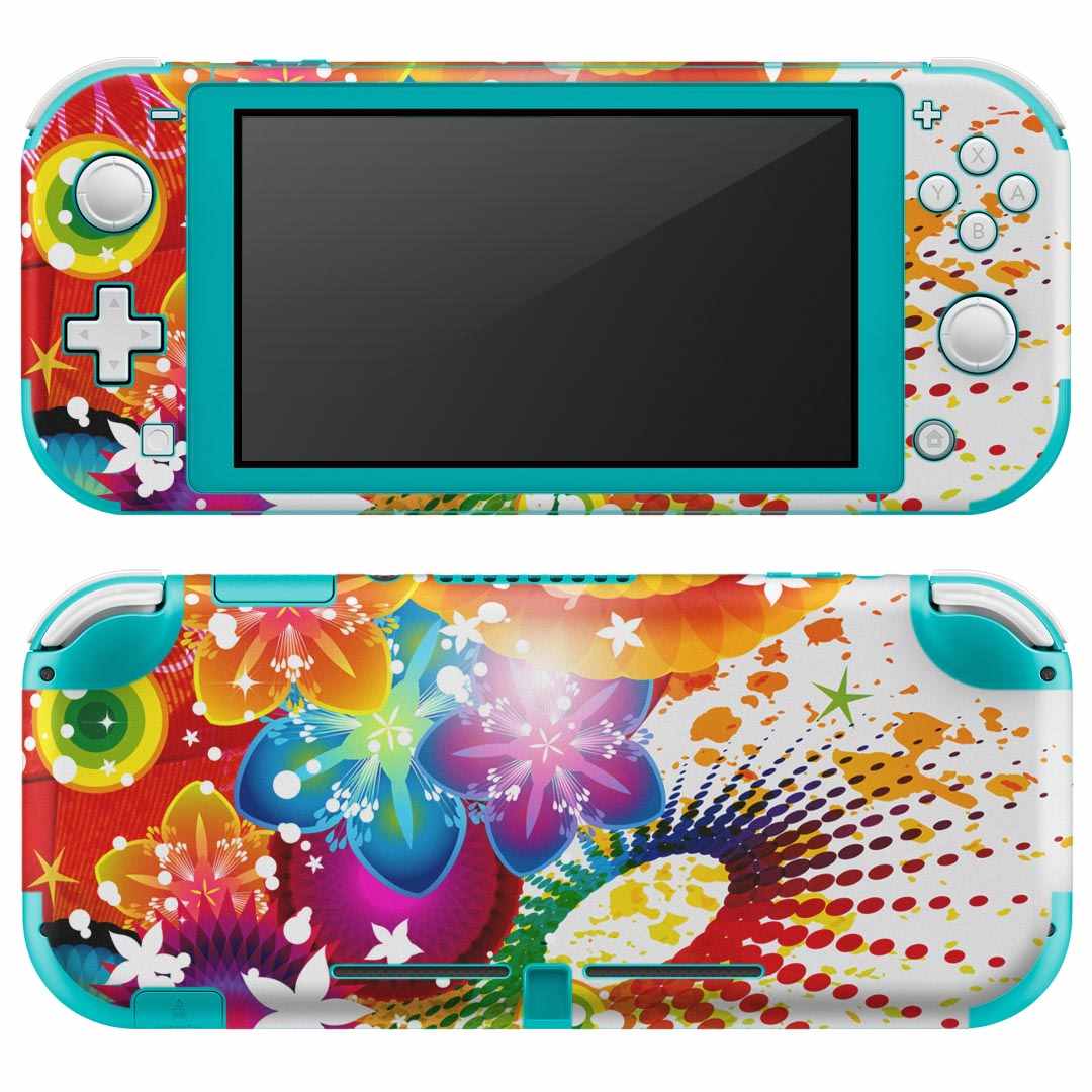 igsticker Nintendo Switch Lite 専用 デザインスキンシール 全面 ニンテンドー スイッチ ライト 専用 ゲーム機 カバー アクセサリー フィルム ステッカー エアフリー 000860 トロピカル　花