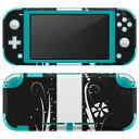 igsticker Nintendo Switch Lite 専用 デザインスキンシール 全面 ニンテンドー スイッチ ライト 専用 ゲーム機 カバー アクセサリー フィルム ステッカー エアフリー 000876 花 水玉 ドット 黒(2)