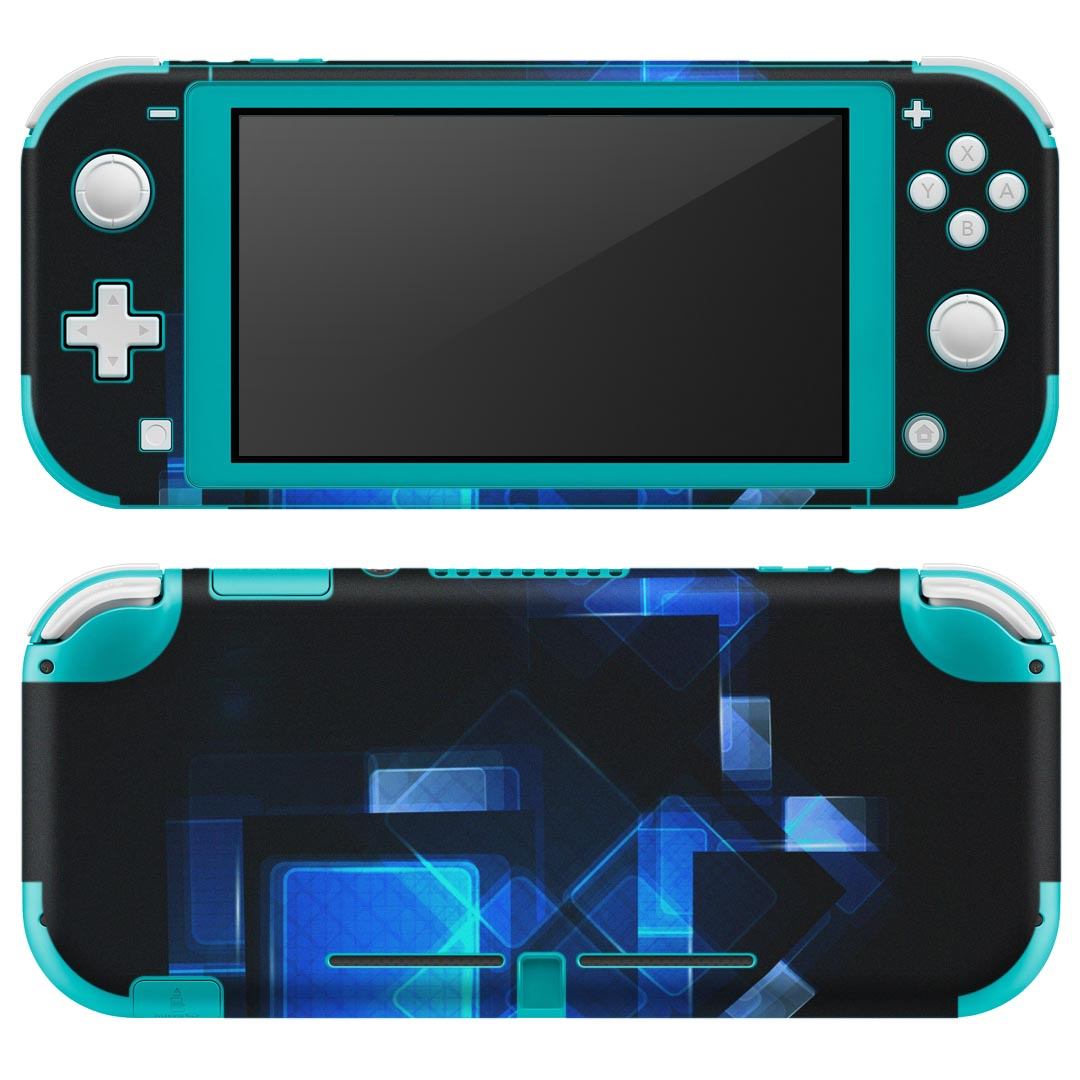 igsticker Nintendo Switch Lite 専用 デザインスキンシール 全面 ニンテンドー スイッチ ライト 専用 ゲーム機 カバー アクセサリー フィルム ステッカー エアフリー 000899 模様 ブルー