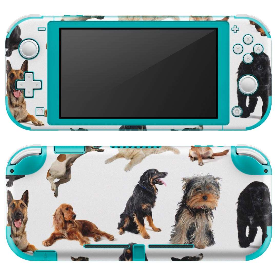 igsticker Nintendo Switch Lite 専用 デザインスキンシール 全面 ニンテンドー スイッチ ライト 専用 ゲーム機 カバー アクセサリー フィルム ステッカー エアフリー 000911 犬　動物