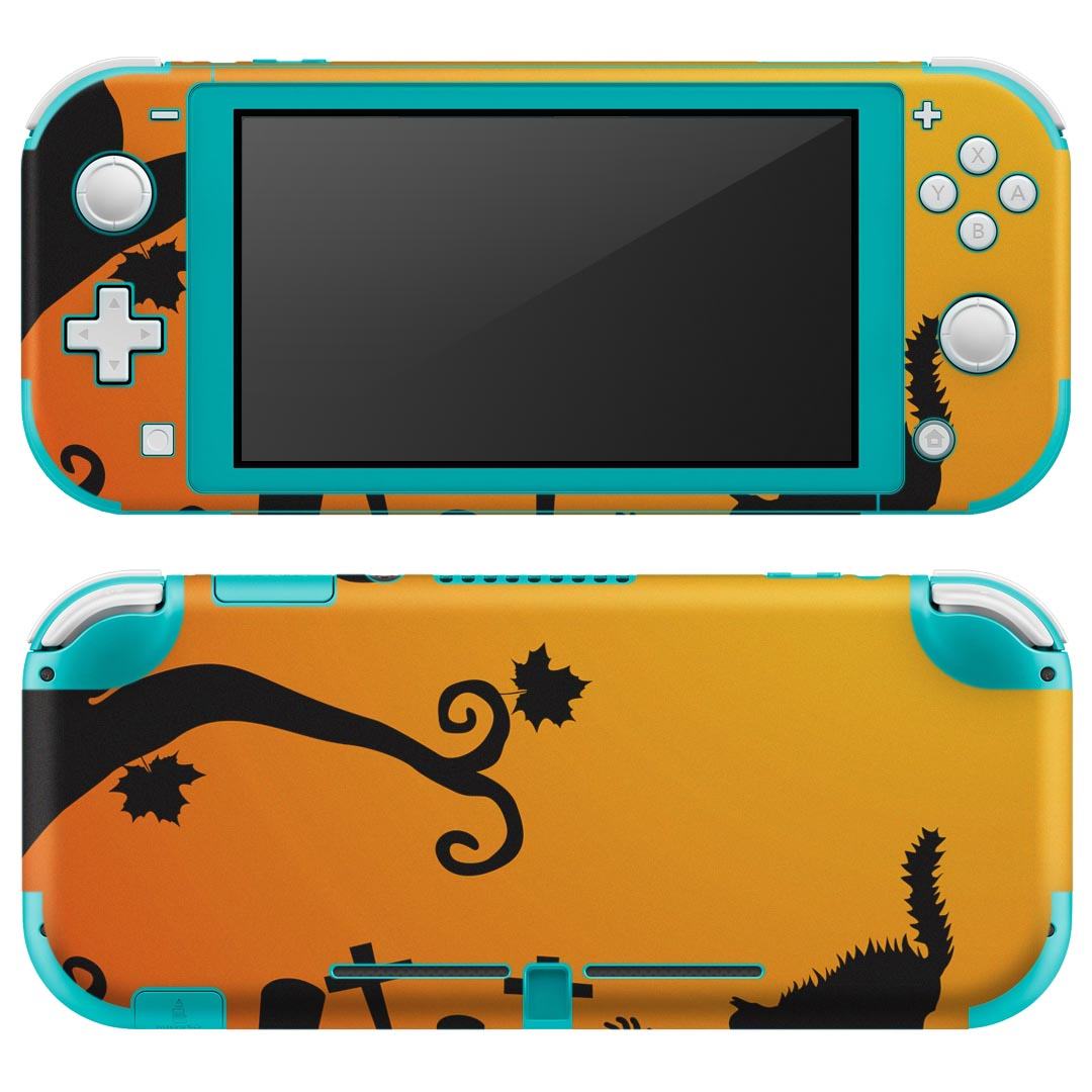 igsticker Nintendo Switch Lite 専用 デザインスキンシール 全面 ニンテンドー スイッチ ライト 専用 ゲーム機 カバー アクセサリー フィルム ステッカー エアフリー 000944 コウモリ　ハロウィン