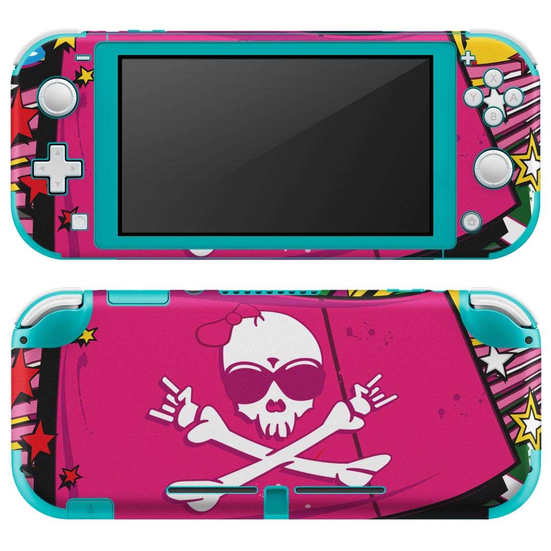 製品名 Nintendo Switch Lite専用 デザインスキンシール セット内容 Nintendo Switch Lite本体用スキンシール（裏表）各1枚 ※液晶側シールは2パーツに分かれていますニンテンドースイッチライト専用です。据え置き機のSwitch本体やJoyコンには対応していません。 商品特徴 3M社製の再剥離性シートを素材に採用し、細かな位置調整がしやすく貼り直しが容易です。また、エアフリーでもありますので気泡が簡単に逃げるので、キレイに貼ることができます。専用の業務プリンターを使い、商品画像と遜色のない美しい印刷仕上がり。 注意事項 画像はサンプルですので、ご覧の環境によっては多少色味に違いを感じる場合がございます。 イメージと違った、モニターと色味が異なるという理由での交換や返金はご対応出来かねます。スキンシールのみの販売で、ニンテンドースイッチ本体などは付属しません。シワができた場合、ドライヤーなどで軽く温め、外側に向けてシワを伸ばすように貼ってください。初回貼付時の位置調整や貼り直しは可能ですが、しっかりと押し付けて接着させた後の再剥離、再利用は保証しておりません。また接着部に油分や汚れが付着しますと角の部分は剥がれやすくなりますので、貼付時はあまり触れないようにご注意ください。無地のセミグロスシートにデザインをプリントした商品で、デコなどの加工はございません。 凹凸や光沢があるように見えたり布地や金属を素材にしたように見える商品もありますが、デザインの図版によるものです。印刷時に微妙な画像のズレが生じる場合がございます。ご注文後に1点1点制作する受注生産品の為、不良品以外のご返品や交換は固くお断りします。 商品発送 完全受注生産のハンドメイド商品となりますので、既製品と比べて発送までお時間を頂いています。 基本的に決済確認後2?3営業日、最大で10営業日での発送となります。繁忙期や休業日明けの場合はさらに時間がかかる場合があります。 その際には別途メールにてご連絡致します。メール便の場合、発送日から到着までに2?4日ほどかかる場合が多く、紛失などの保障もご対応できかねます。あらかじめご了承下さい。