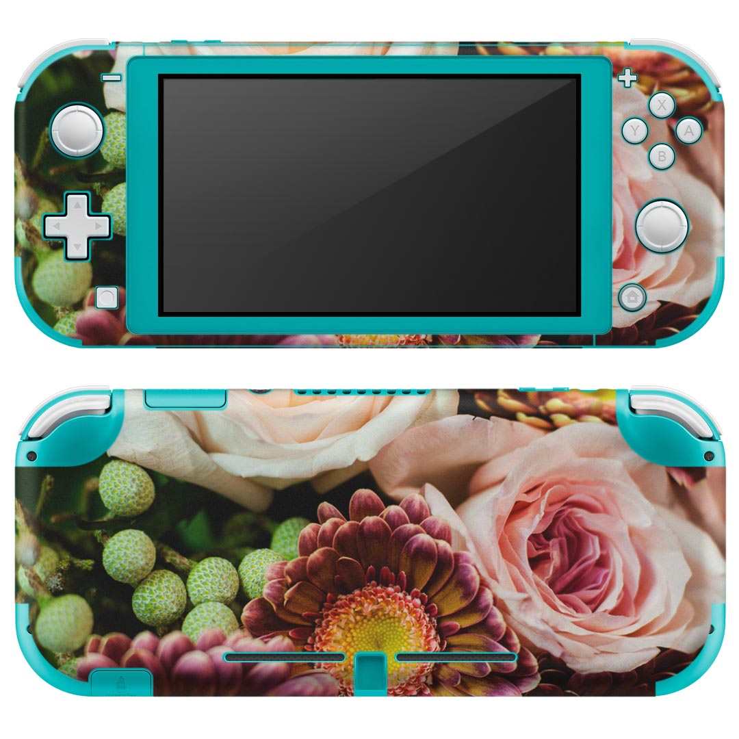 igsticker Nintendo Switch Lite 専用 デザインスキンシール 全面 ニンテンドー スイッチ ライト 専用 ゲーム機 カバー アクセサリー フィルム ステッカー エアフリー 001001 花　薔薇