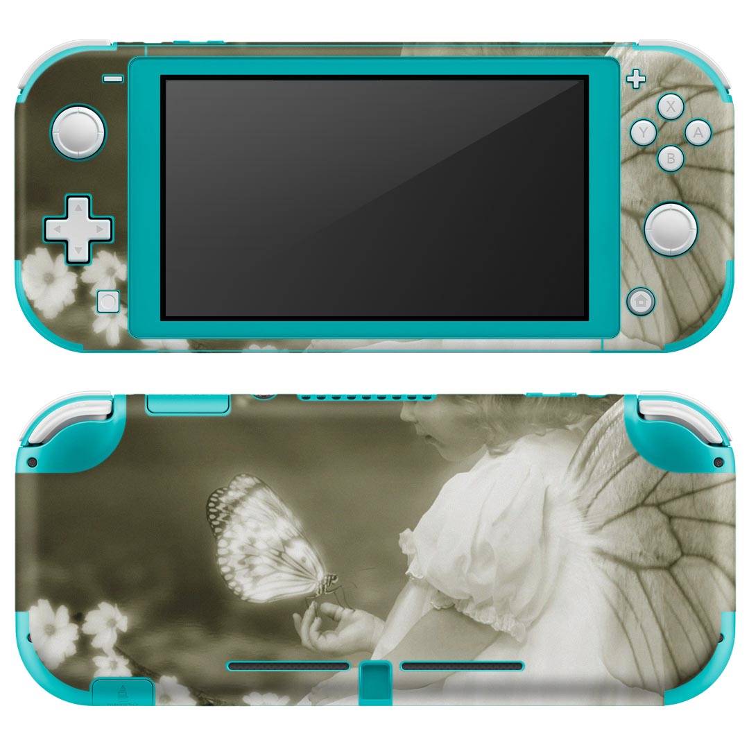 igsticker Nintendo Switch Lite 専用 デザインスキンシール 全面 ニンテンドー スイッチ ライト 専用 ゲーム機 カバー アクセサリー フィルム ステッカー エアフリー 001041 蝶々 女の子